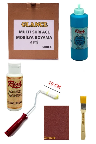 Rich Multi Surface Turkuaz 500 Cc Mobilya Boyama Seti ürün görseli