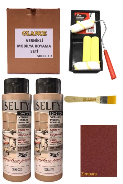 Rich Selfy Decor 500 Cc X 2 Latte Kendinden Vernikli Mobilya Boyama Seti ürün görseli 1