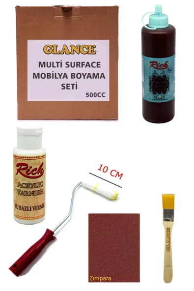 Rich Multi Surface Kahverengi 500 Cc Mobilya Boyama Seti