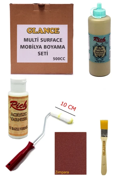 Rich Multi Surface Kum Beji 500 Cc Mobilya Boyama Seti ürün görseli 1