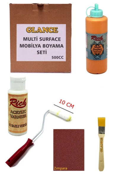 Rich Multi Surface Turunç 500 Cc Mobilya Boyama Seti ürün görseli 1