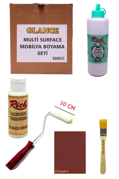 Rich Multi Surface Pudra Mor 500 Cc Mobilya Boyama Seti ürün görseli 1