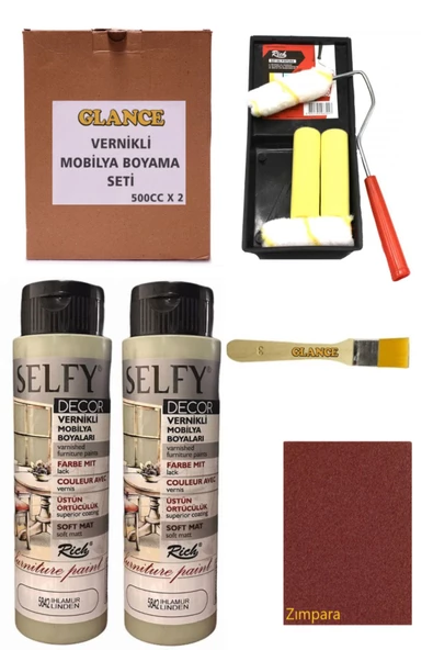 Rich Selfy Decor 500 Cc X 2 Italyan Gri Kendinden Vernikli Mobilya Boyama Seti - 1
