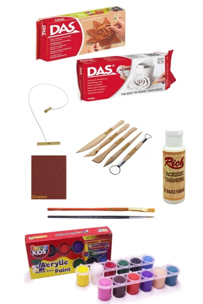 Das Beyaz Kahve Seramik Kili 2x500gr Rich Funny Kids 25 Ml Akrilik 12 Li Set