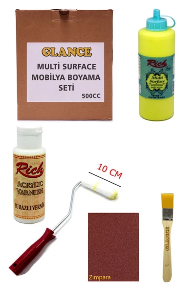 Rich Multi Surface Açık Sarı 500 Cc Mobilya Boyama Seti ürün görseli 1