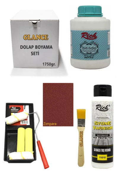 Rich Multi Surface Beyaz 1750 Gr Dolap Boyama Fayans Boyama Mutfak Tezgahı Boyama Seti