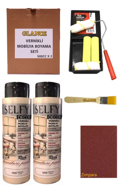 Rich Selfy Decor 500 Cc X 2 Dantel Kendinden Vernikli Mobilya Boyama Seti ürün görseli 1