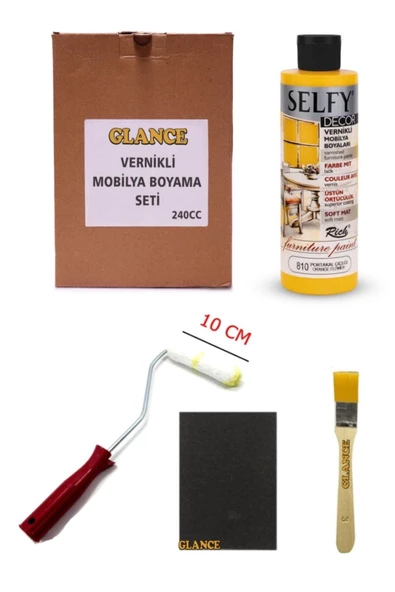 Rich Selfy Decor 240 Cc Roma Sarısı Kendinden Vernikli Mobilya Boyama Seti - 1