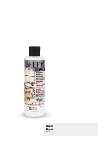 Rich Selfy Decor 240 Cc Beyaz Kendinden Vernikli Mobilya Boyama Seti - Resim 2