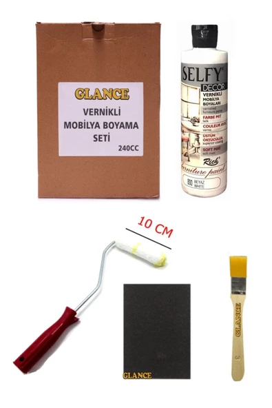 Rich Selfy Decor 240 Cc Beyaz Kendinden Vernikli Mobilya Boyama Seti ürün görseli 1