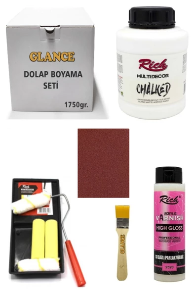 Rich Dolap Boyama Seti Multi Decor Chalked 1750 Gr Eskimiş Beyaz Hıgh Gloss Vernik Parlak 500 Cc ürün görseli 1