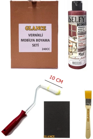 Rich Selfy Decor 240 Cc Burgundy Kendinden Vernikli Mobilya Boyama Seti ürün görseli 1