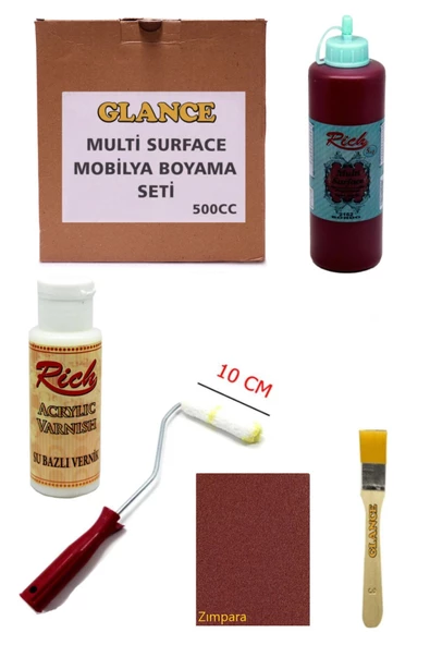 Rich Multi Surface Bordo 500 Cc Mobilya Boyama Seti ürün görseli 1