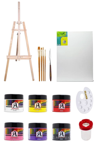 3 Ayaklı Şövale Daler Rowney 4'lü Fırça Seti Südor Mona Lisa Artist 125 Ml Akrilik Set 6'lı ürün görseli
