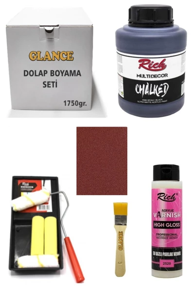 Rich Dolap Boyama Seti Multi Decor Chalked 1750 Gr Siyah Hıgh Gloss Vernik Parlak 500 Cc ürün görseli 1