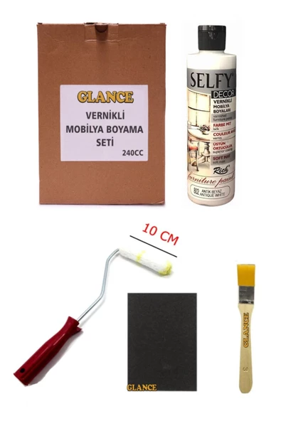 Rich Selfy Decor 240 Cc Antik Beyaz Kendinden Vernikli Mobilya Boyama Seti ürün görseli 1