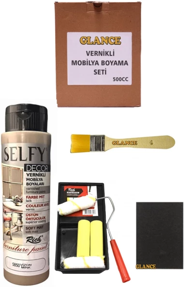 Rich Selfy Decor 500 Cc Vizon Kendinden Vernikli Mobilya Boyama Seti ürün görseli 1