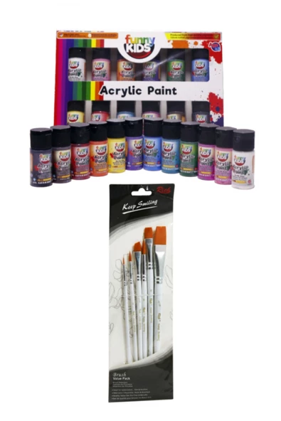 Rich Funny Kids 20 Ml 12 Li + Rich Keep Smıle Karma Fırça Seti 6 Lı Set ürün görseli 1