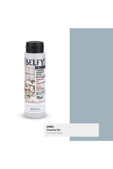 Rich Selfy Decor 500 Cc Country Grey Kendinden Vernikli Mobilya Boyama Seti - Resim 2