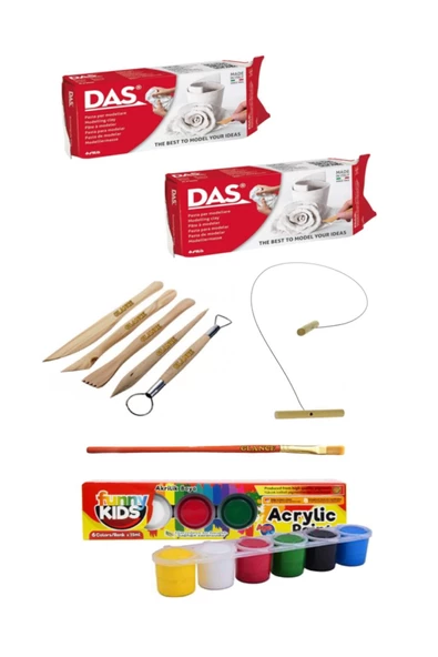 Das Beyaz 2x500gr Akrilik Kil Başlangıç Seti ürün görseli 1