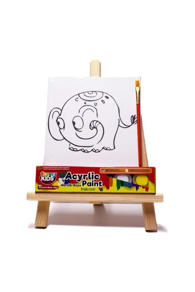 Rich Funny Kids Desenli Tuval Akrilik Boya Seti - Fil ürün görseli 1