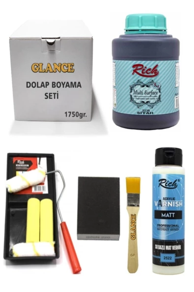 Dolap Boyama Seti Multi Surface 1750 Gr Siyah - Mat Vernik Set-2