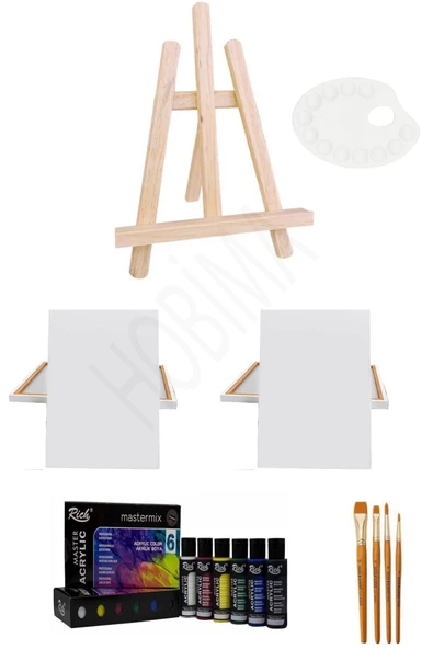 Glance Mini Şövale 6'lı 60 Cc Akrilik Set