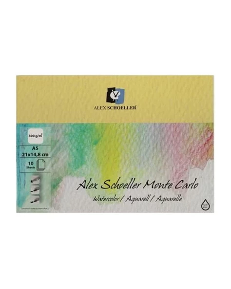 Alex Schoeller Monte Carlo Sulu Boya Defteri 300gr A5