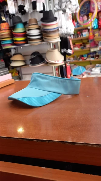 çocuk mavi renk sporcu tenis vizör şapka  unisex 54 cm - Resim 2