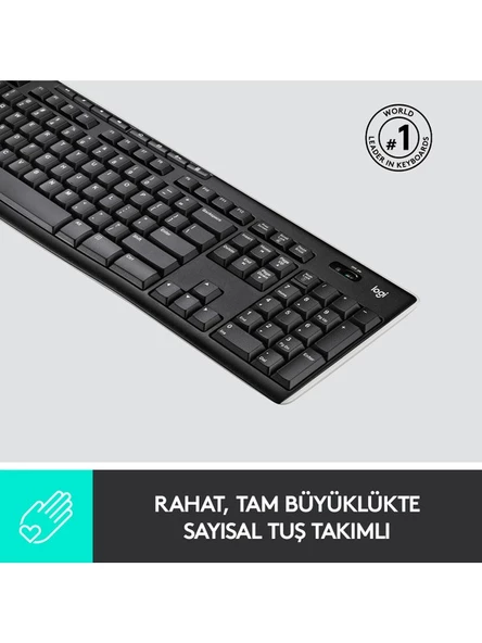 Logitech K270 Tam Boyutlu Kablosuz Türkçe Klavye - Siyah