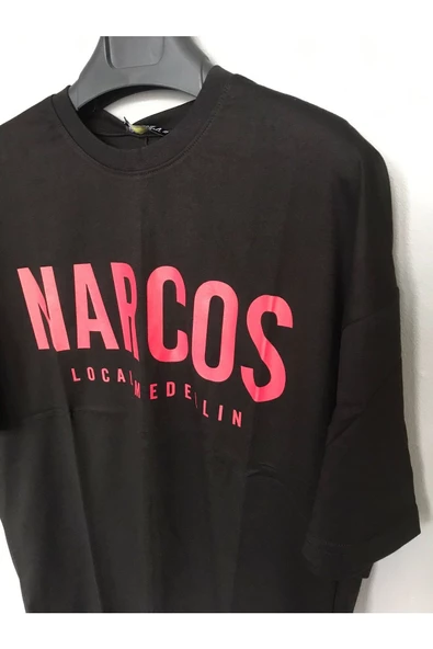 Narcos Siyah Unisex Oversize Tişört T-Shirt - 3