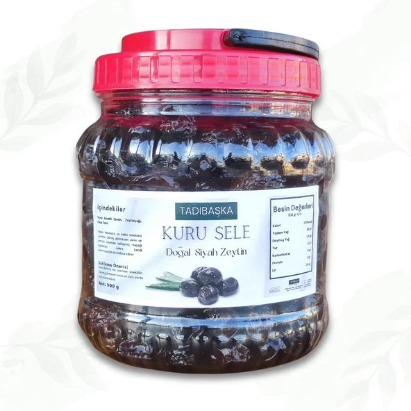 Kuru Sele İri Taneli Siyah Zeytin 900 Gr