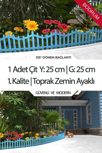 Dekoratif Plastik Bahçe Çiti ve Peyzaj Çiti 1 ADET ÇİT (Y: 25 CM / G: 25 CM) TOPRAK AYAKLI - 4
