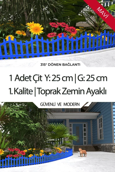 Dekoratif Plastik Bahçe Çiti ve Peyzaj Çiti 1 ADET ÇİT (Y: 25 CM / G: 25 CM) TOPRAK AYAKLI - 8