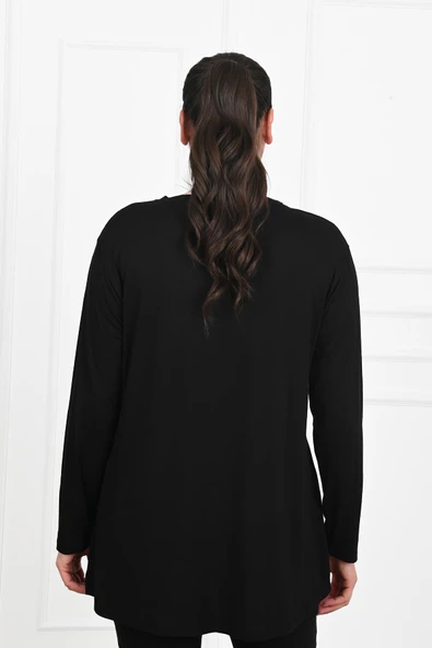 Kadın Düğme Detaylı Büyük Beden Bluz 1376-23 - 5