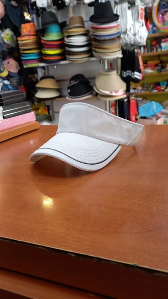 çocuk gri renk sporcu tenis vizör şapka  unisex 54 cm - 2