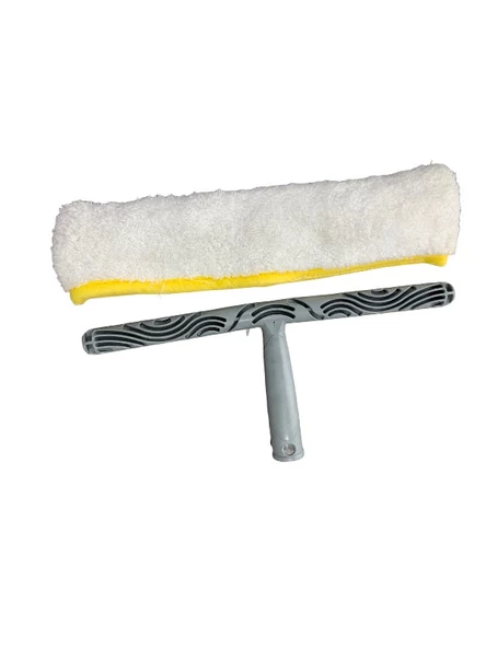 Cam Silme Aparatı Çekçek Metal 45 cm 2 Adet Mikrofiber Peluş Ve Aparatı 45 Cm Temizlik Seti - 3