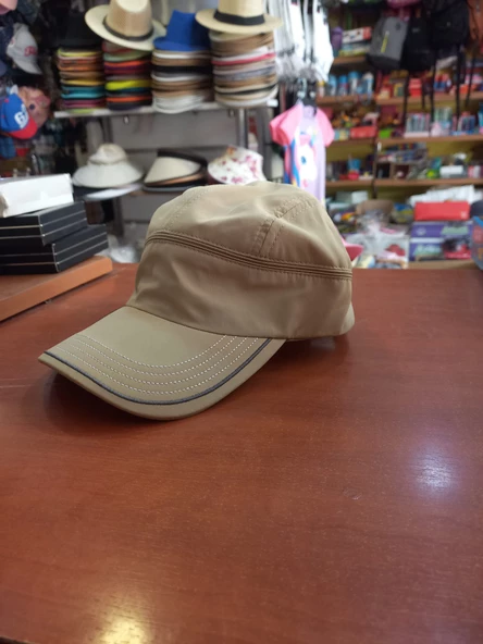 çocuk koyu bej renk sporcu tenis vizör şapka  unisex 54 cm