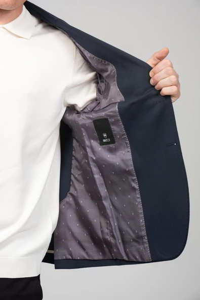 CEKMON Erkek Yarım Astarlı Kol Astarı Çevirilebilir Örme Pamuklu Esnek Kumaşdan Torba Cepli İtalyan Kesim Ceket - 11