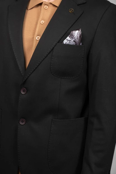 CEKMON Erkek Yarım Astarlı Kol Astarı Çevirilebilir Örme Pamuklu Esnek Kumaşdan Torba Cepli İtalyan Kesim Ceket - 3