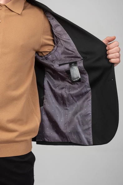 CEKMON Erkek Yarım Astarlı Kol Astarı Çevirilebilir Örme Pamuklu Esnek Kumaşdan Torba Cepli İtalyan Kesim Ceket - 4