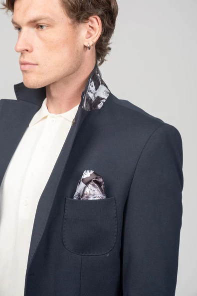 CEKMON Erkek Yarım Astarlı Kol Astarı Çevirilebilir Örme Pamuklu Esnek Kumaşdan Torba Cepli İtalyan Kesim Ceket - 10