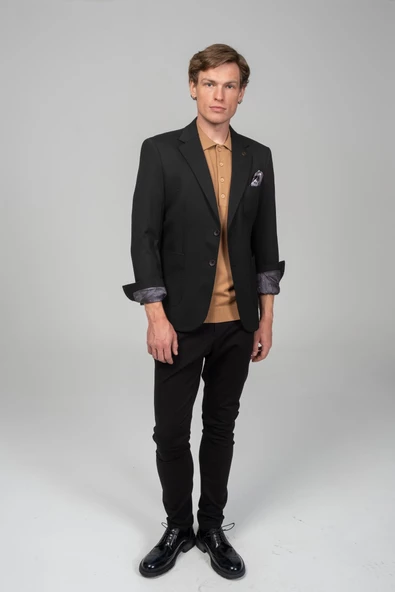 CEKMON Erkek Yarım Astarlı Kol Astarı Çevirilebilir Örme Pamuklu Esnek Kumaşdan Torba Cepli İtalyan Kesim Ceket - 6