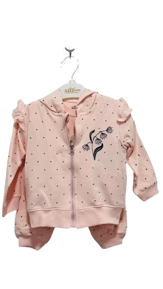 uğurböceğiçocuk Aziz Bebe 3283 Puanlı Kapüşonlu 3'lü Kız Takım - 4