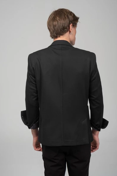 CEKMON Erkek Yarım Astarlı Kol Astarı Çevirilebilir Örme Pamuklu Esnek Kumaşdan Torba Cepli İtalyan Kesim Ceket - 5