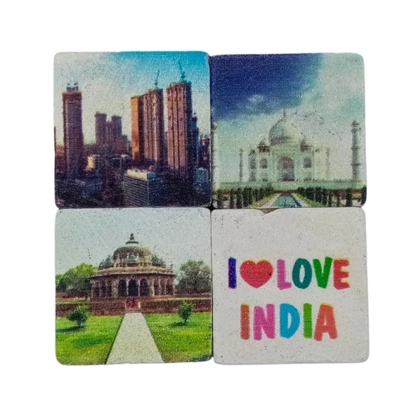 Hindistan Temalı Dörtlü Taş Magnet ürün görseli
