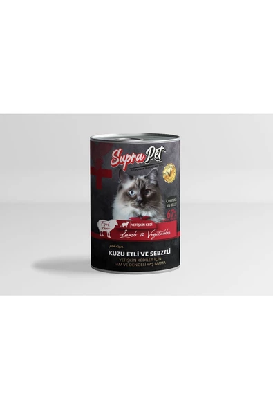 Suprapet Pate Kuzu Etli Yetişkin Kedi Konservesi 400 Gr 12 Adet