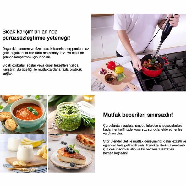 Fakir Stor 1000 W Blender Set - Krem - 5