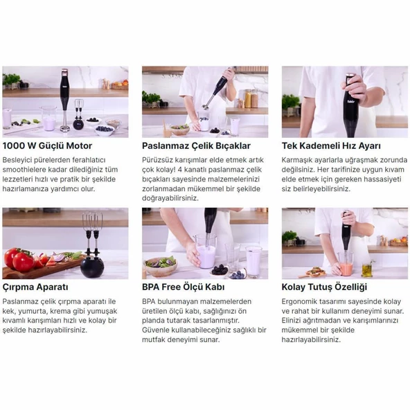 Fakir Stor 1000 W Blender Set - Krem - 6