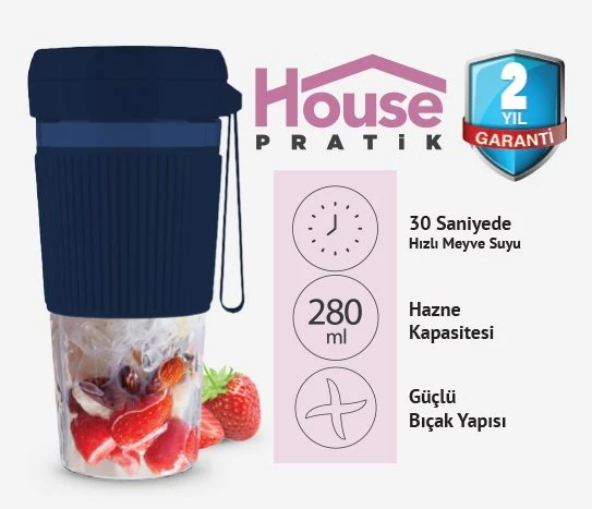 House Pratik Şarjlı Kişisel Blender Hp38